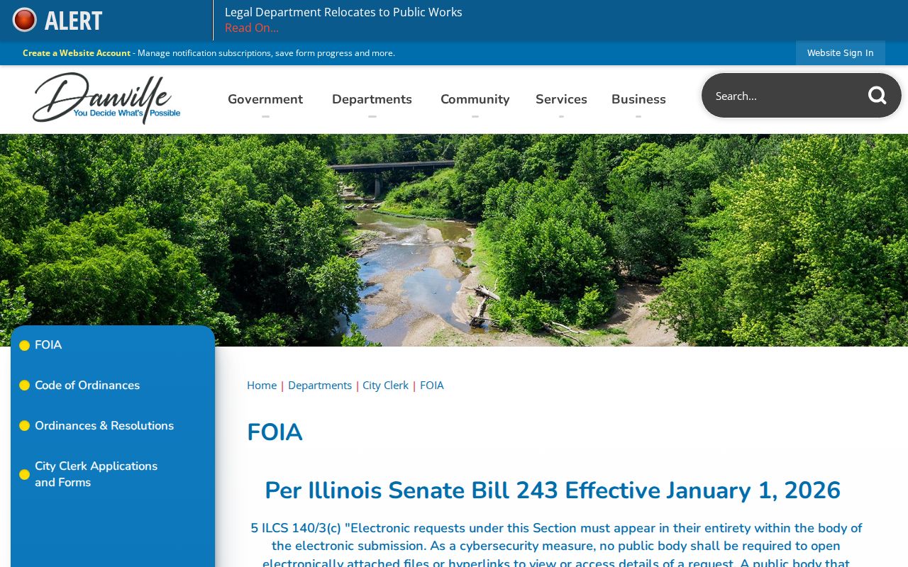 City of Danville public records request instructions