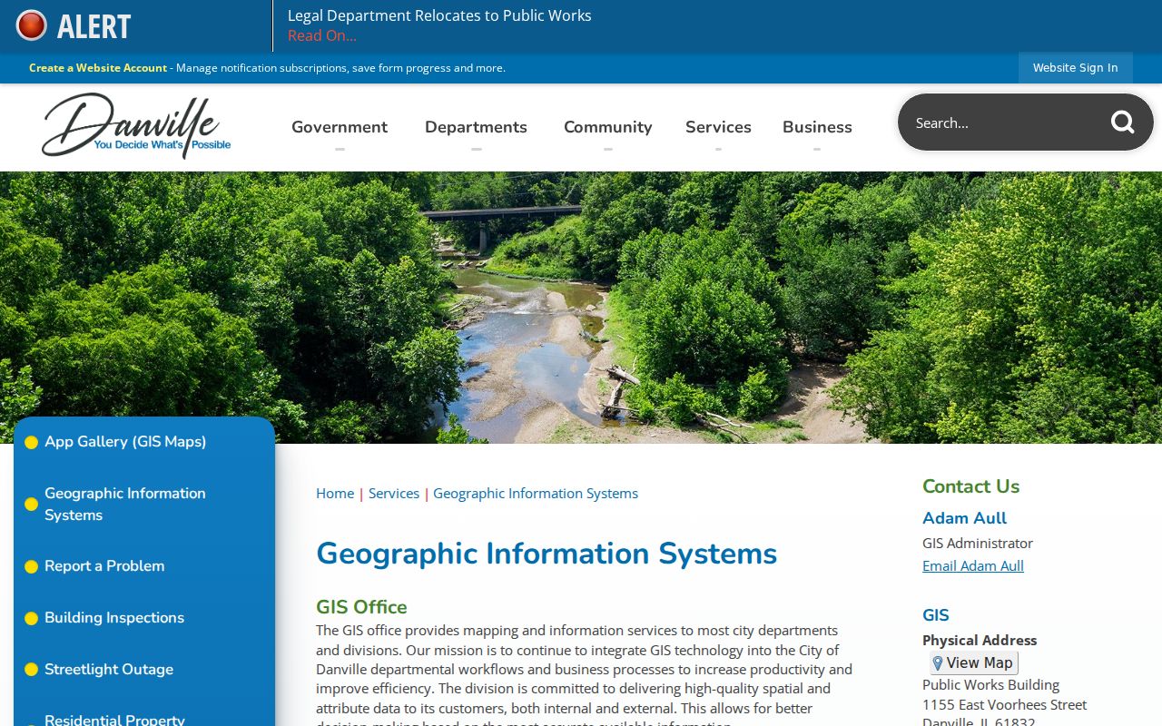 Danville ZIP code directory using City GIS address services